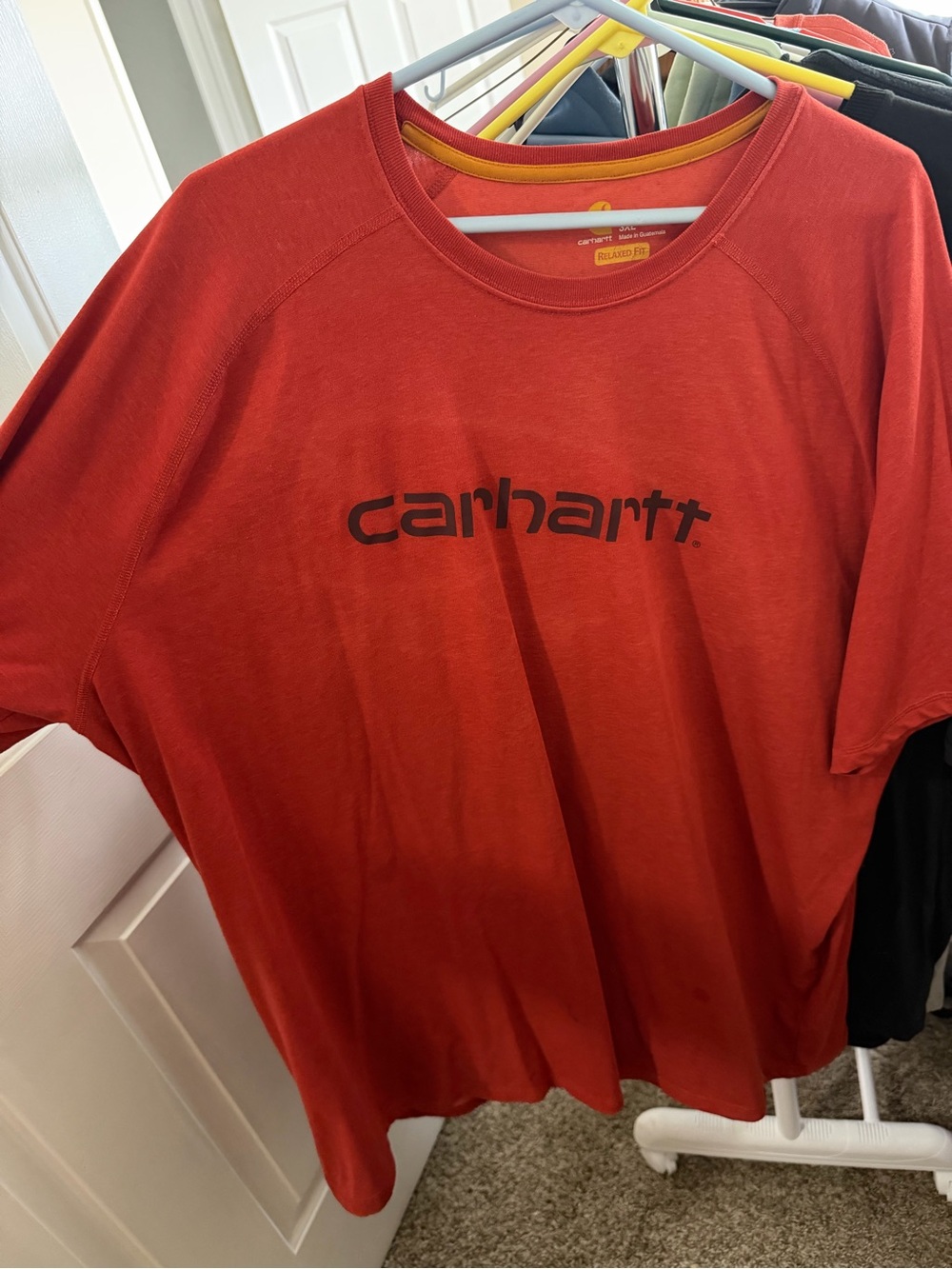 Carhartt Men's Rust Red Logo Short Sleeve Tee